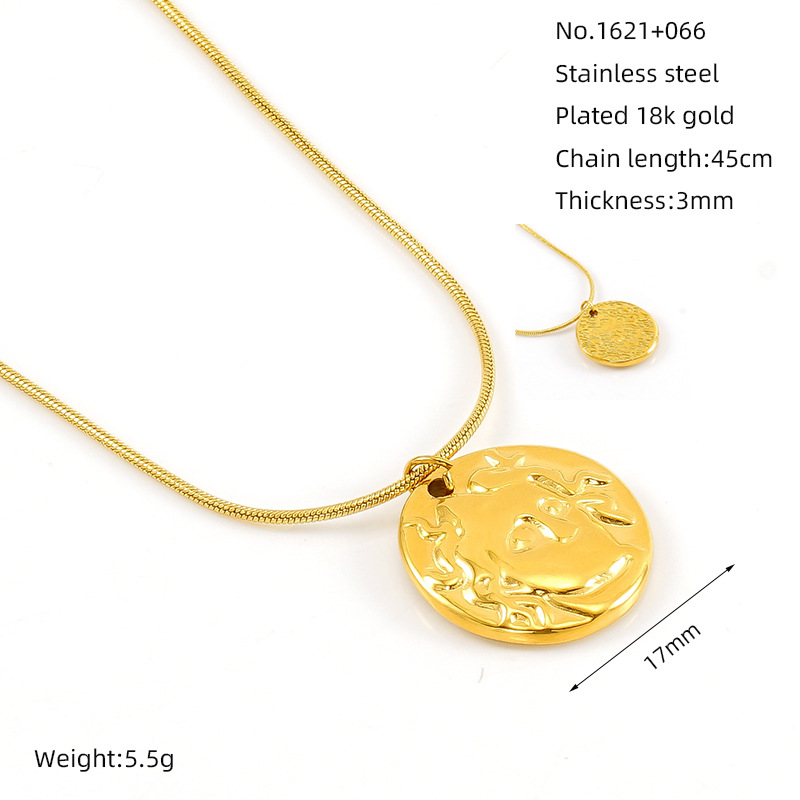 Gold color / 1 Piece Simple Series Classic Geometric Stainless Steel 18K Gold Color Plated Women's Pendant Necklaces Picture4